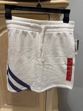 Grayson Threads White Mini Skirt with Navy Stripe